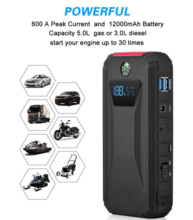 12000mAh Li Ion Battery Car Jump