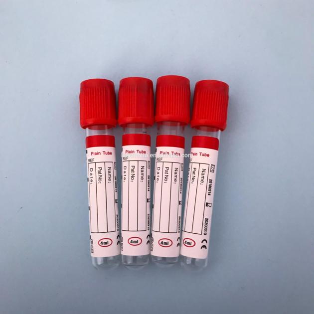 Plain Blood Collection Tube With Red
