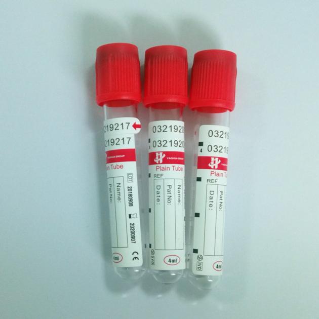 Plain Blood Collection Tube With Red