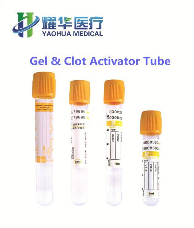 blood collection gel and clot activator tube