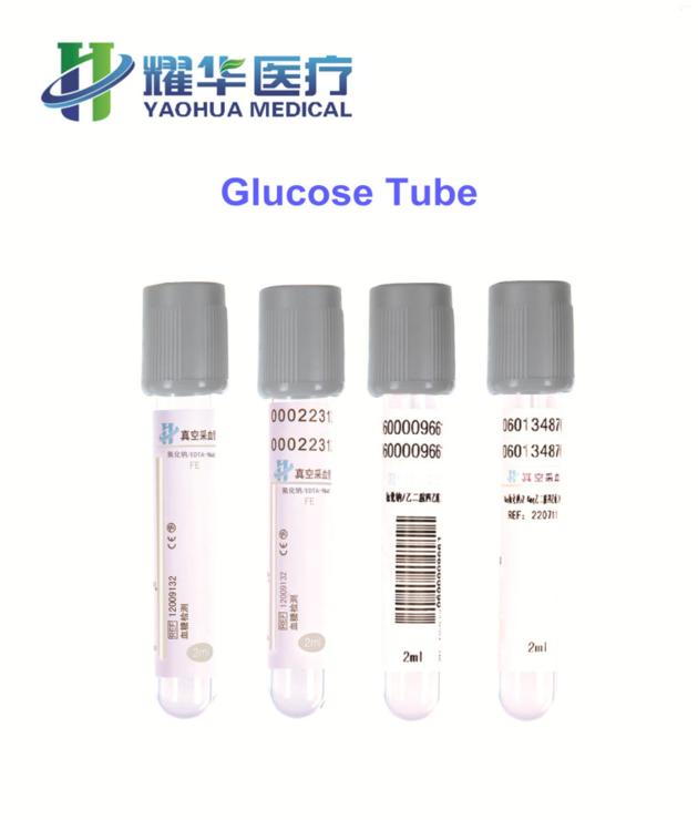 glucose test blood collection tube with EDTA and sodium fluoride