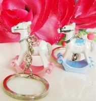 Newly Pink and Blue Rocking Horse Keychain for wedding/party favors,Mobile accessories