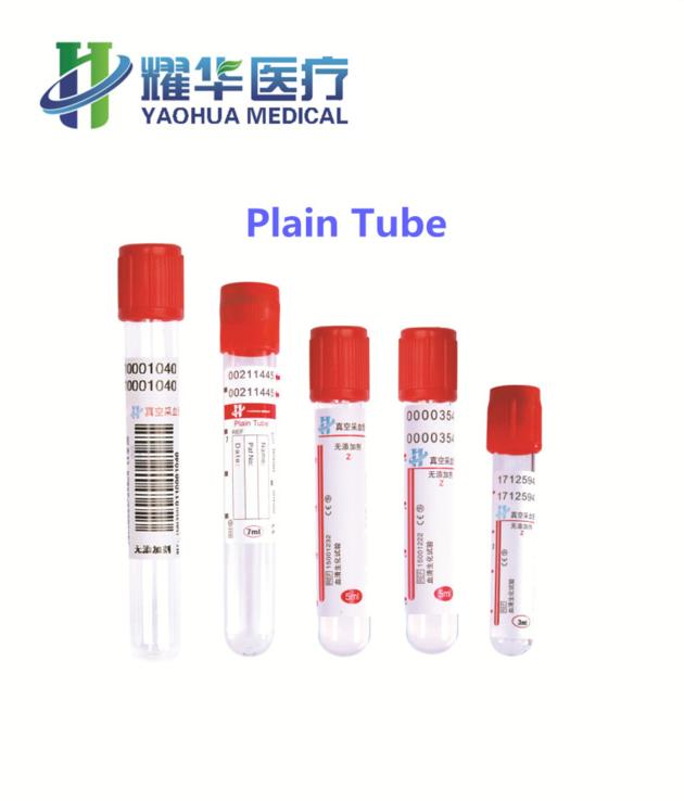 plain blood collection tube with red top