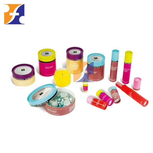 cardboard cylinder packaging box for cosmetic, custom packing cosmetic tube