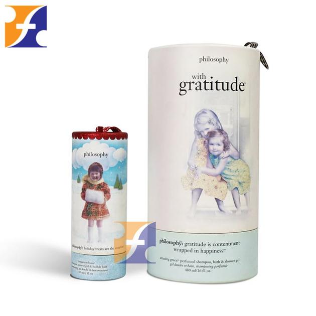 Colorful paper cosmetic packaging tube box cylinder toner bottle small round cardboard tube