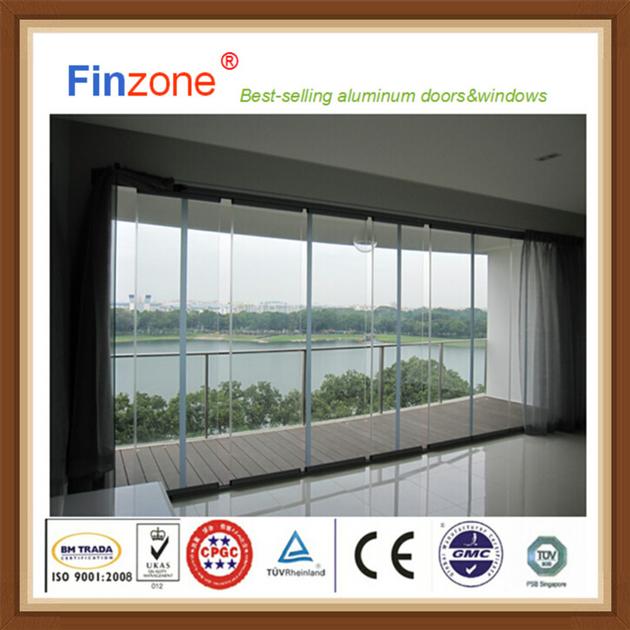 2016 new design balcony window glass curtain