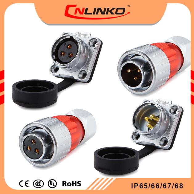 Cnlinko waterproof IP65 electric circular multi-core 2-12 pins power plug socket connector