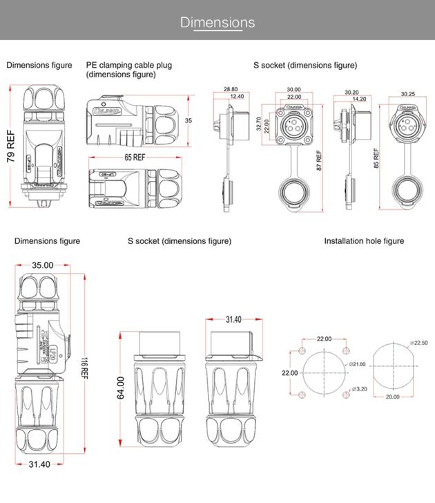 Electrical Automotive Dc Round Plug Sockets
