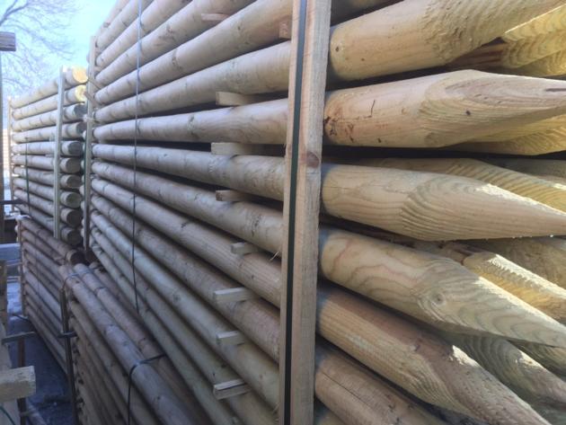 Electrical Wood Poles Coniferous Lathed And
