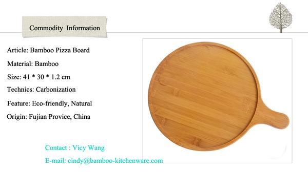 Carving Pizza Cutting Board with Bamboo Material