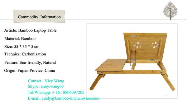 Bamboo Folding Bed  PC Laptop Table Desk