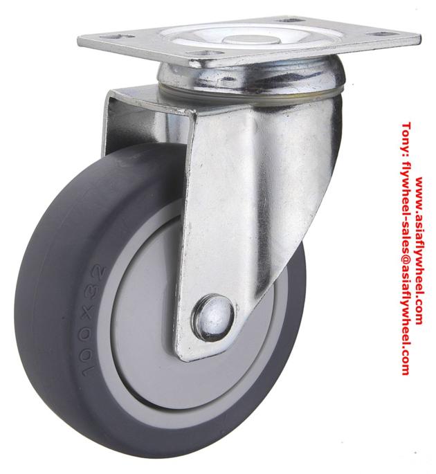 Medium duty thermoplastic rubber caster wheel Swivel caster wheel institutional TPR caster 