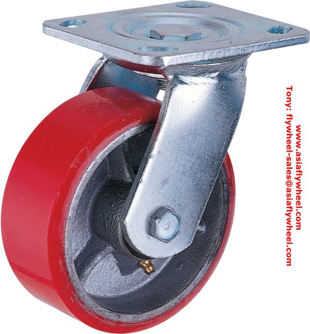Heavy duty cast iron polyurethane caster wheel Swivel PU caster wheel industrial PU caster 