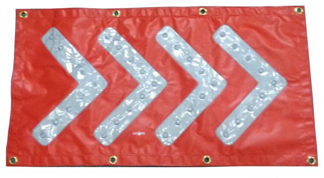 LED White Red Flashing Arrow Banner 