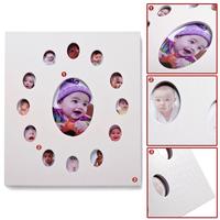 Baby First Year 12 Month Multi Aperture Photo Frame Christening Gift in Oval