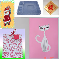 Flocking processing of greeting card,reticule,PVC box,etc.