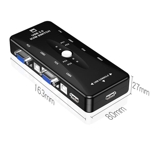 4 Port KVM VGA 4x1 Switcher