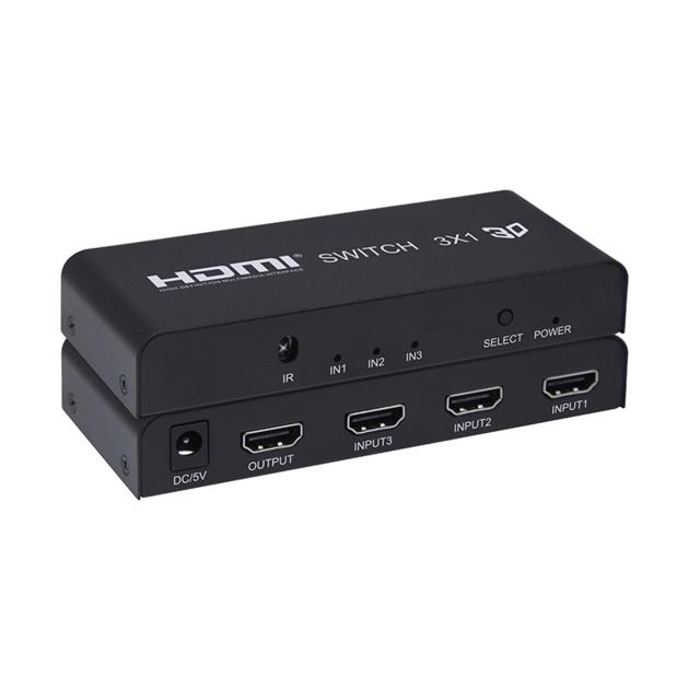 HDMI 3x1 Switcher 3 in 1 out 3D 1080p@60Hz w/IR Remote Control