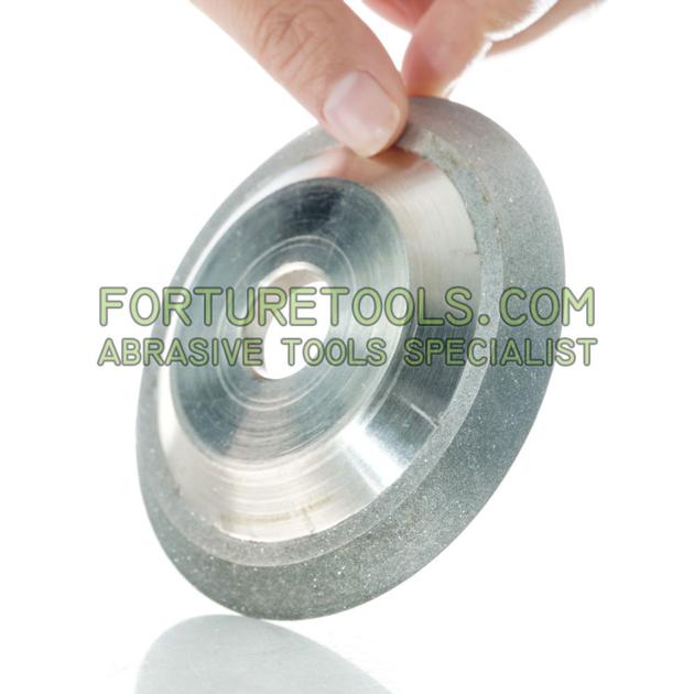 Electroplated diamond dish wheel for tungsten carbide
