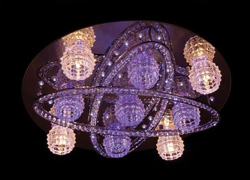 Color chaning LED crystal ceiling lamp