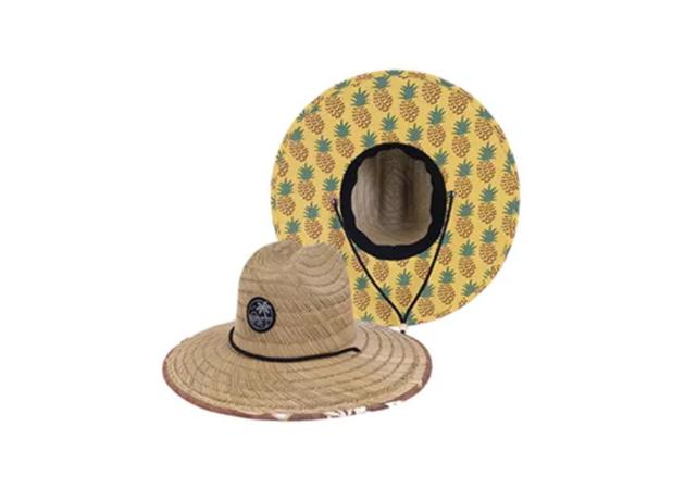 Custom Straw Lifeguard Hats with Patch Logo Printed Under Brim