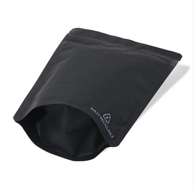 MATTE BLACK RECYCLABLE STAND UP POUCH WHOLESALE WHOLESALE