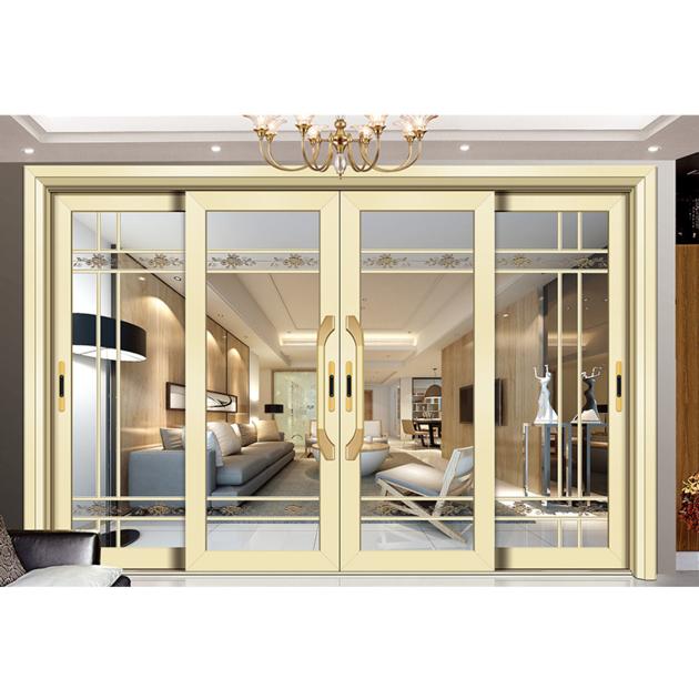 ew design thermal break Aluminium frame Luxury Design Sliding double Glass Door rubber seal strips