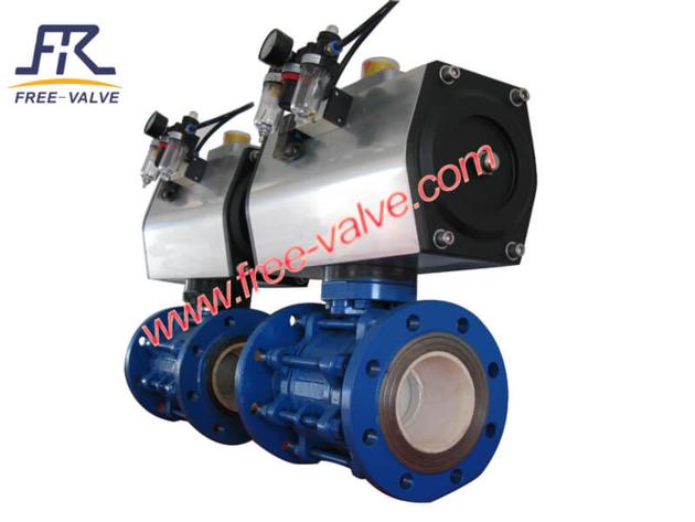 Wcb Lining Ceramic Pneumatic Flanged Ball Valve