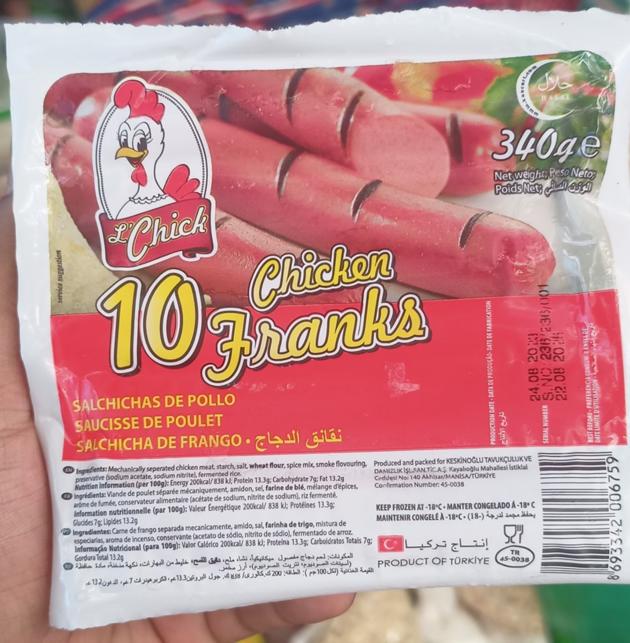 L'Chick Halal Chicken Franks Chicken Sausage L'Chick  Wholesale
