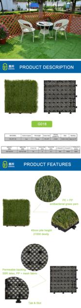 Artificial grass decking tile
