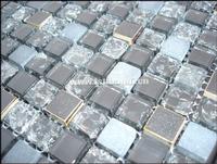 glazed ceramic mix cracked glass mosaic wall tile