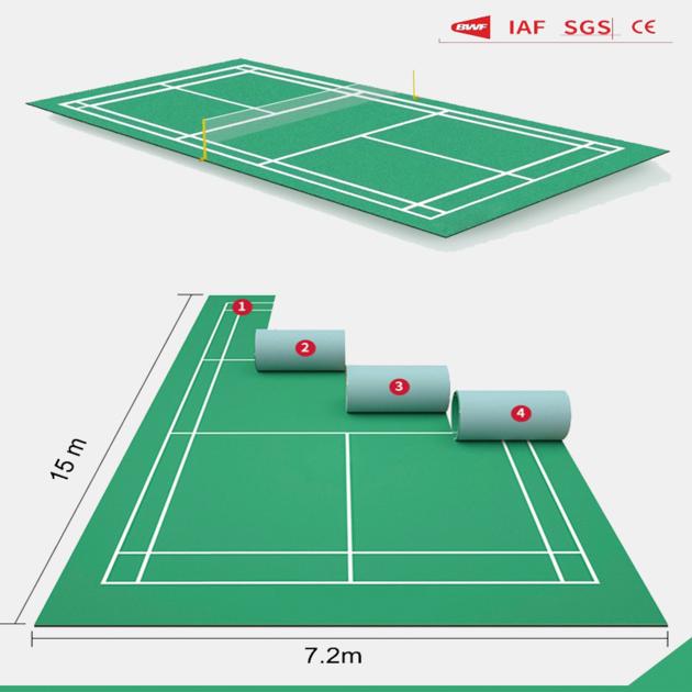 PVC badminton courts flooring