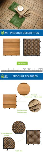Solid wood decking tile