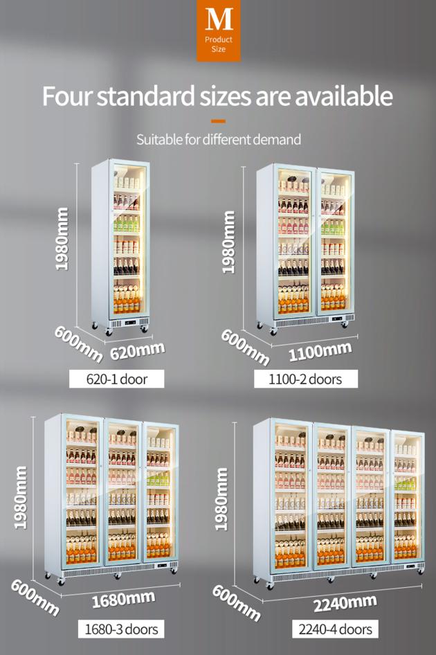 MUXUE Drinks Refrigerator Double Doors Fridge