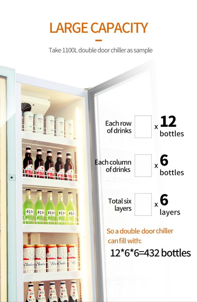 MUXUE Drinks Refrigerator Double Doors Fridge