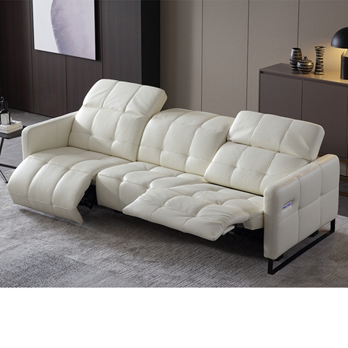 Italian-Style Sofa Electric Function Leather Sofa Three-Seat Modern Living Room Space Capsule Light 