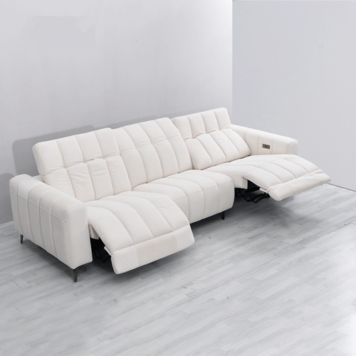 Modern Minimalist Caterpillar Beige White Fabric Multifunctional Sofa Size Apartment Living Room