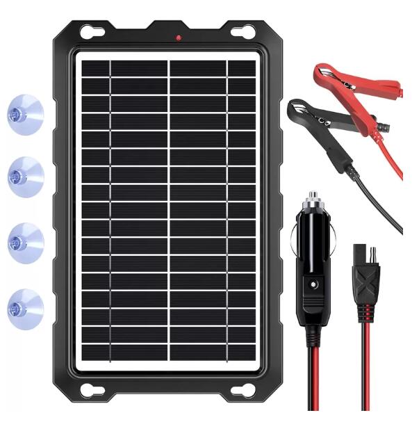 10W 12V Solar Battery Trickle Charger Powered Battery Maintainer Marine