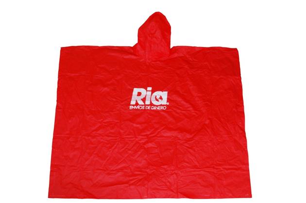 RED PVC VINYL RAIN MENS PONCHO
