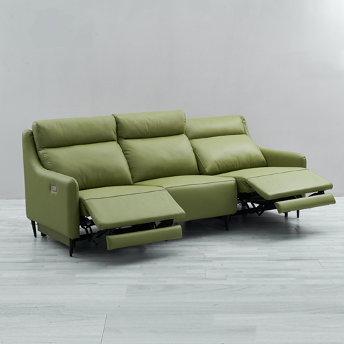 Italian Minimalist Leather Smart Sofa Living Room Straight Row Three-Seat First-Class Fashion Space 