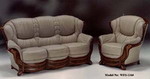 wood frame leather sofa