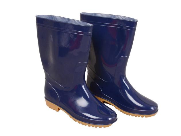 BLUE PVC VINYL MEN RAIN BOOTS