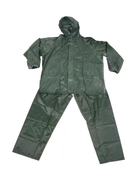 GREEN POLYESTER NYLON RAIN SUIT