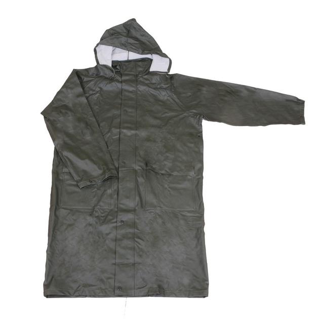 GREEN PU LONG RAIN MENS WATERPROOF JACKETS