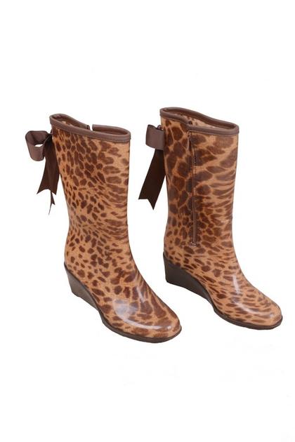 LEOPARD PVC VINYL WOMEN RAIN BOOTS