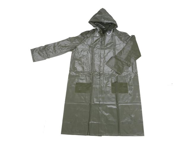 GREEN HEAVY DUTY PVC VINYL LONG RAIN JACKETS FOR MEN