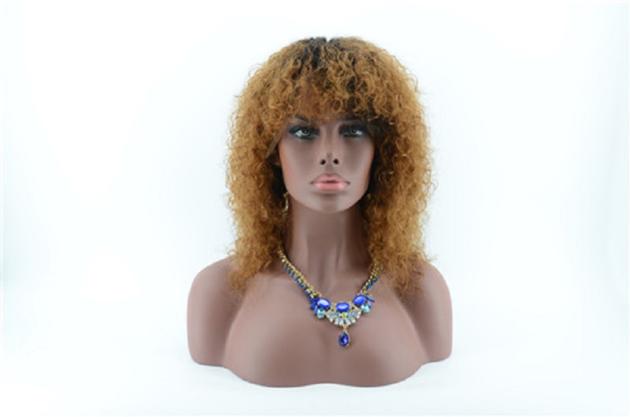 Ombre Blonde Two Tone Color Curly Full Lace wig/Wigs Natural  Human Hair Wigs With Baby Hair