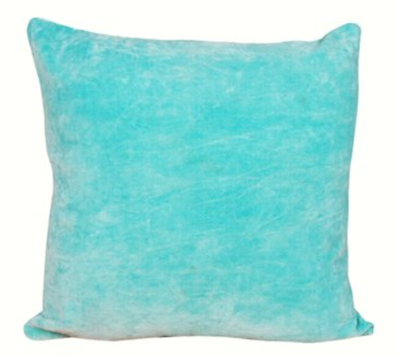Cotton Velvet Stone Washed Cushion Cover Turquies size 50x60 inch 