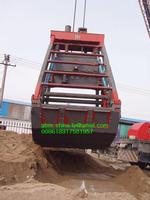 Manual pulling single rope clamshell grab