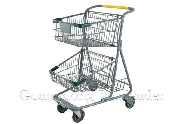 YLD-MT073-1F Two Basket Shopping Cart
